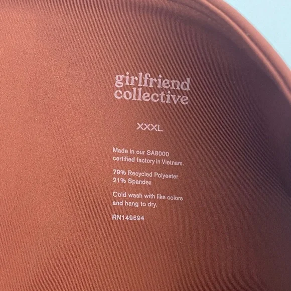 Girlfriend Collective Compressive High Waisted Leggings: Sedona/Ember (Rust) - Picture 9 of 13